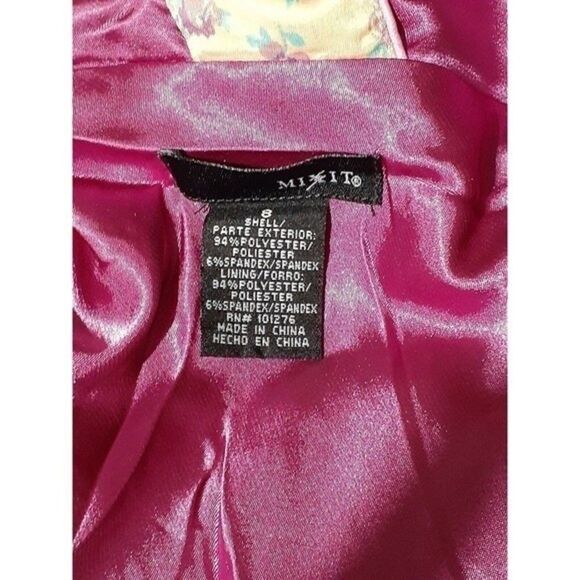 MIXIT Women's Empire Floral Paisley Multi Color Tiered Sleeveles Boho Dress Sz 8 - Picture 8 of 8